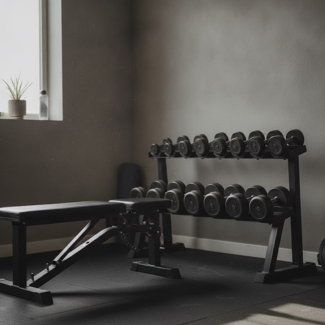 An empty corner of a training studio.